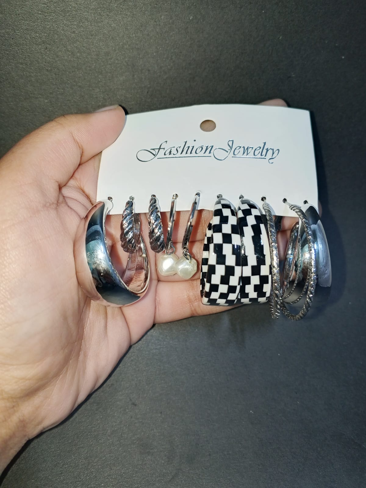 Stainless Steel Unique Earring Set (Pack of 6 Pairs)