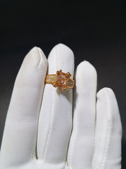 Aqua Luxe Gold Statement Ring