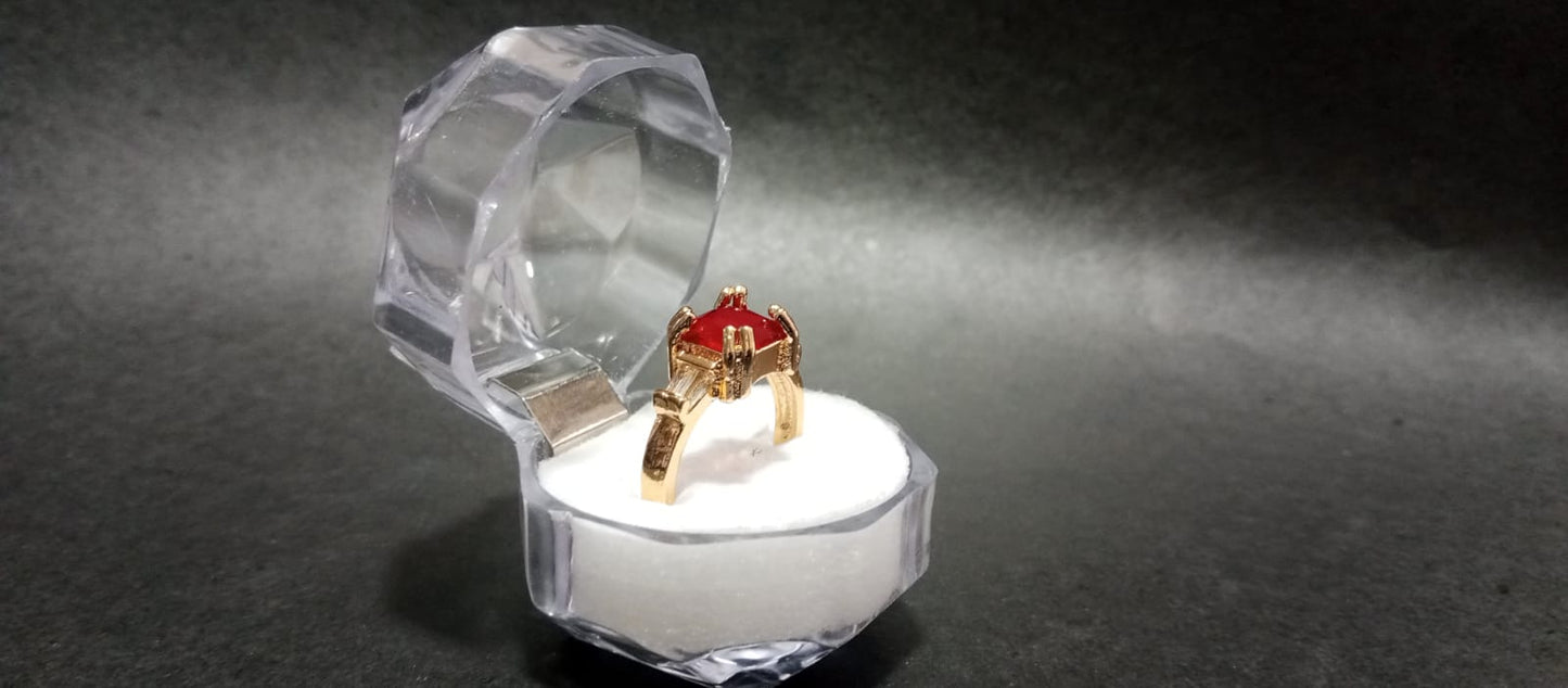 Adjustable Ruby Statement Ring – Gold & Silver
