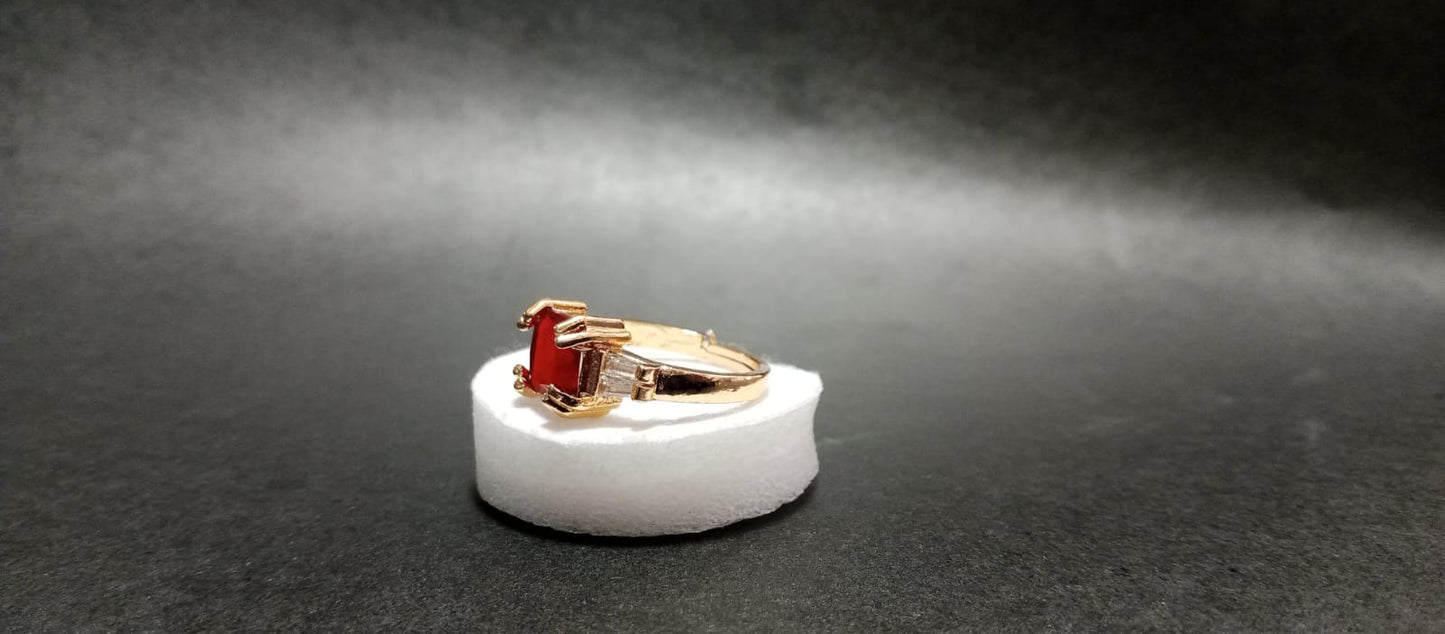 Adjustable Ruby Statement Ring – Gold & Silver