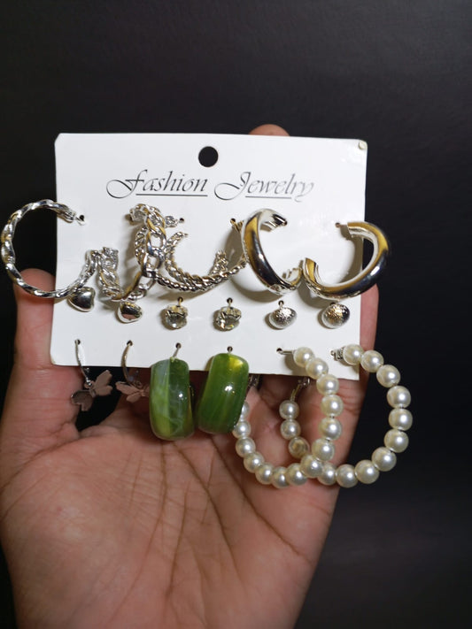 Silver Chic Mix - 6 Pair Earring Set ✨
