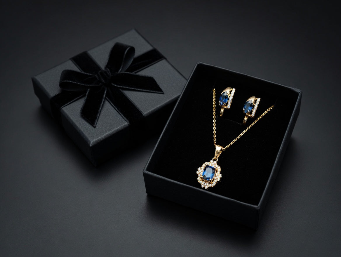 Royal Sapphire Elegance Necklace Set